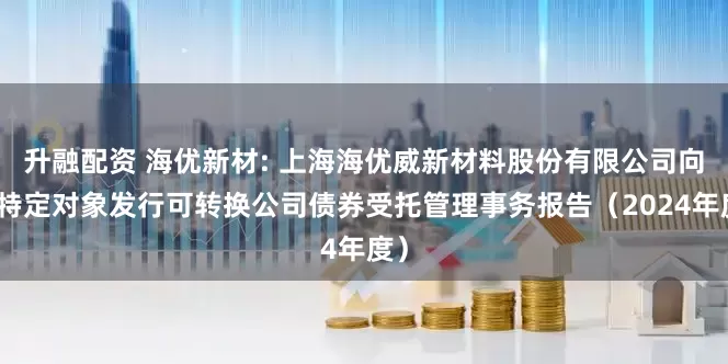 升融配资 海优新材: 上海海优威新材料股份有限公司向不特定对象发行可转换公司债券受托管理事务报告(2024年度)